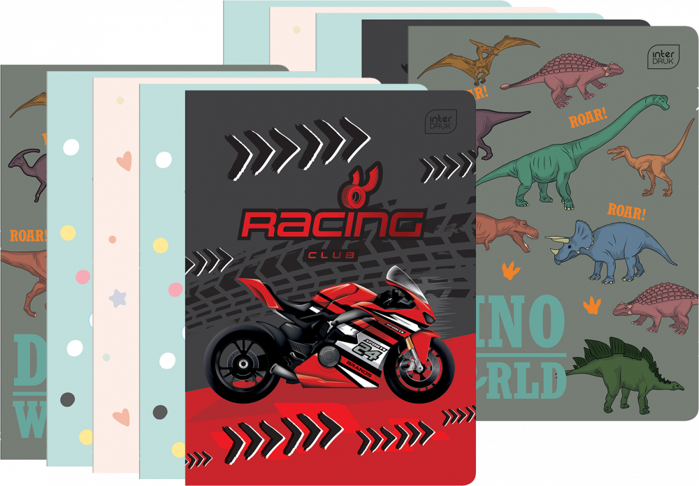 10x Zeszyt w kratkę Interdruk Magiczny, A5, 16 kartek, okładka PP, mix wzorów