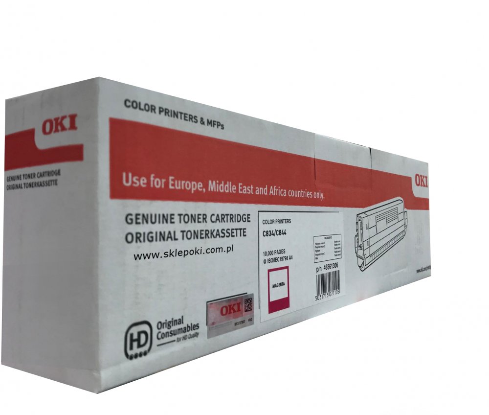 Toner Oki (46861306), 10000 stron, magenta (purpurowy)