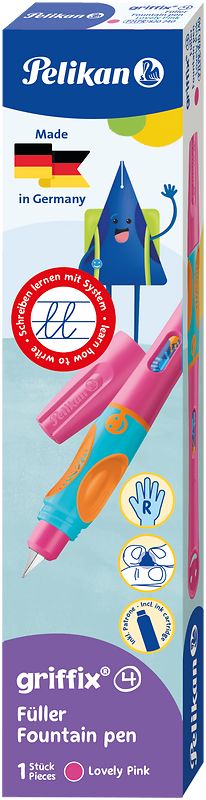 Pióro wieczne do nauki pisania Pelikan Griffix Lovely Pink+ nabój, kartonik