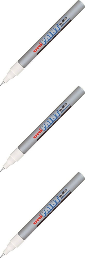 3x Marker olejowy Uni PX-203, 0.8mm, srebrny