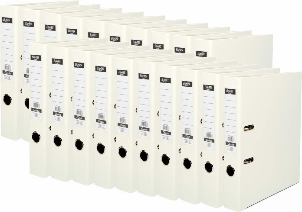 20x Segregator A4 Bantex Budget Classic, 50mm, do 350 kartek, biały