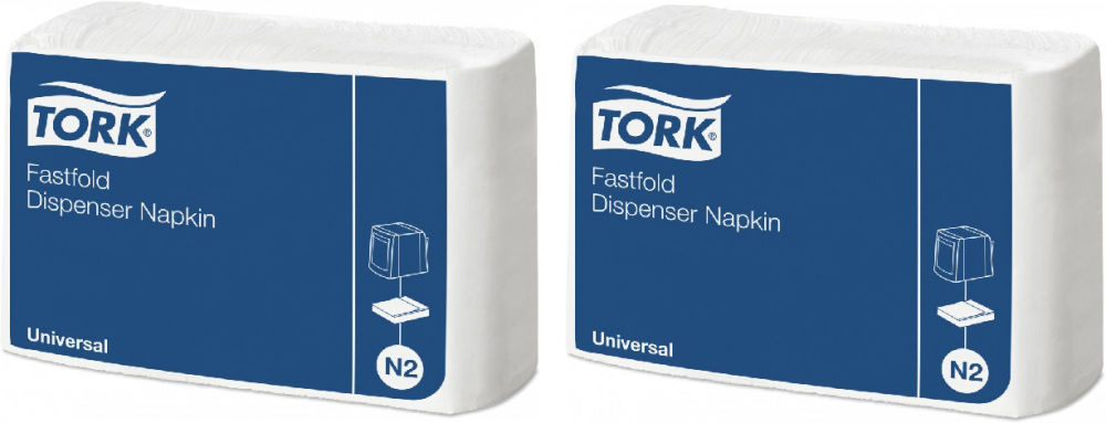 2x serwetki dyspenserowe Tork N2 10933, 1x300 listków, biały