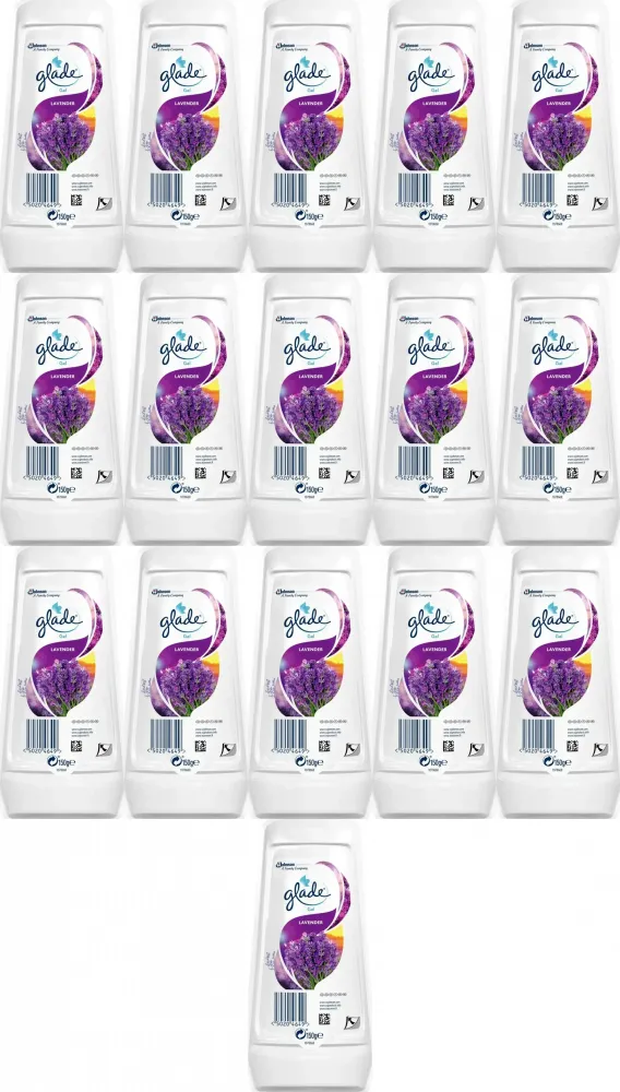 16x Odświeżacz powietrza Glade by Brise Lavender, lawendowy, żel, 150g