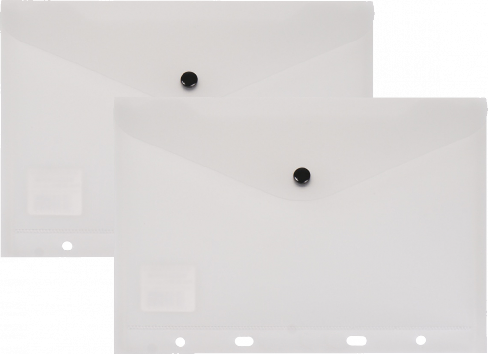 2x Teczka koperta do segragatora A4, Biurfol, A4, na zatrzask , przezroczysty