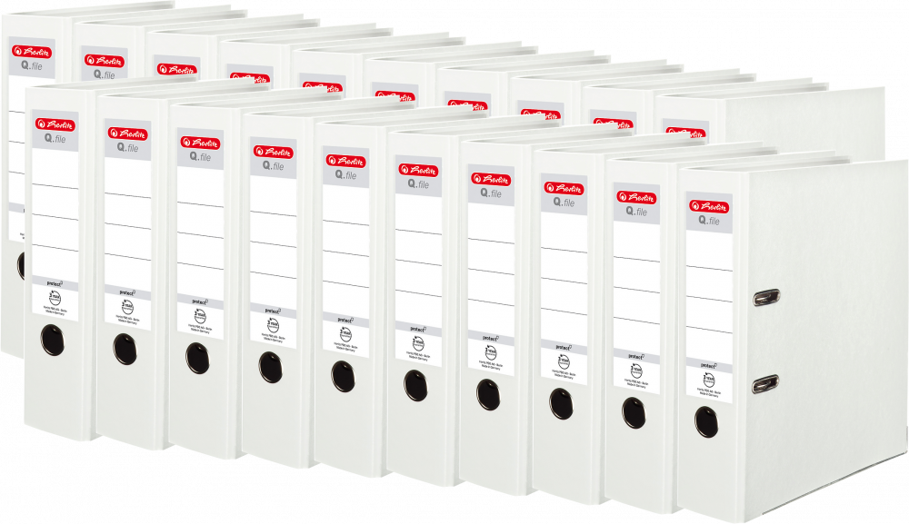 20x Segregator A4 Herlitz Q.file, 80mm, biały