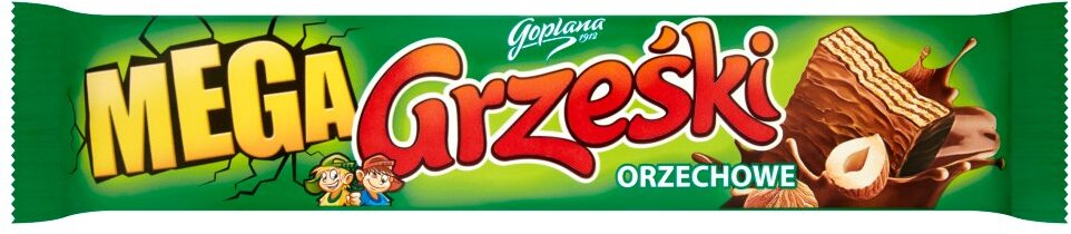 Wafelki Grześki Mega, w czekoladzie, orzechowy, 48g