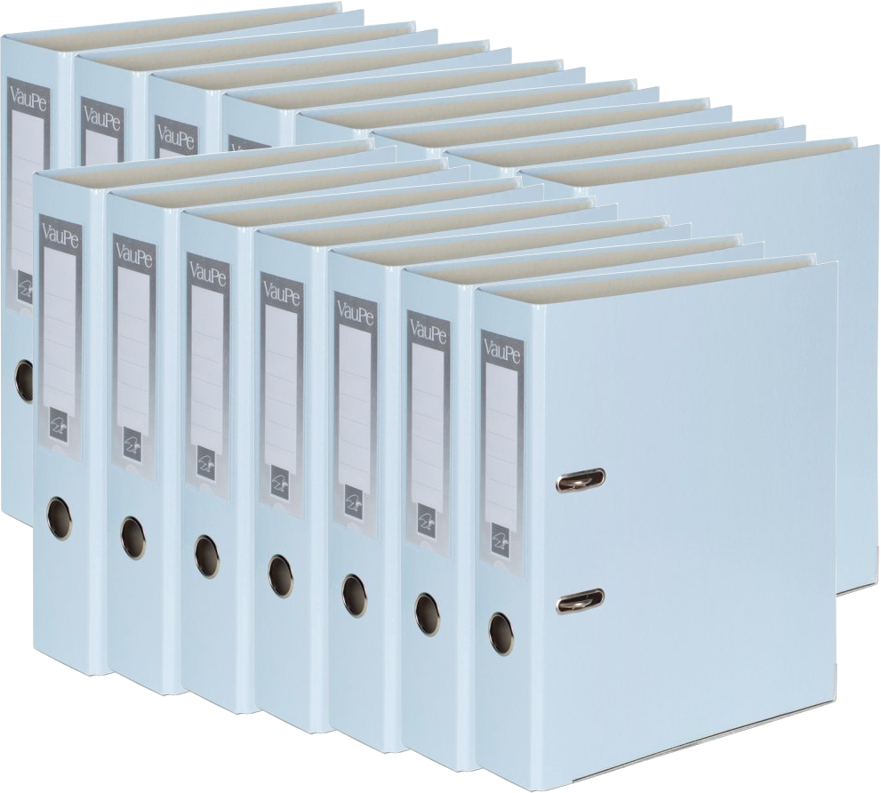 15x Segregator A4 VauPe FCK, 75mm, do 500 kartek, błękitny
