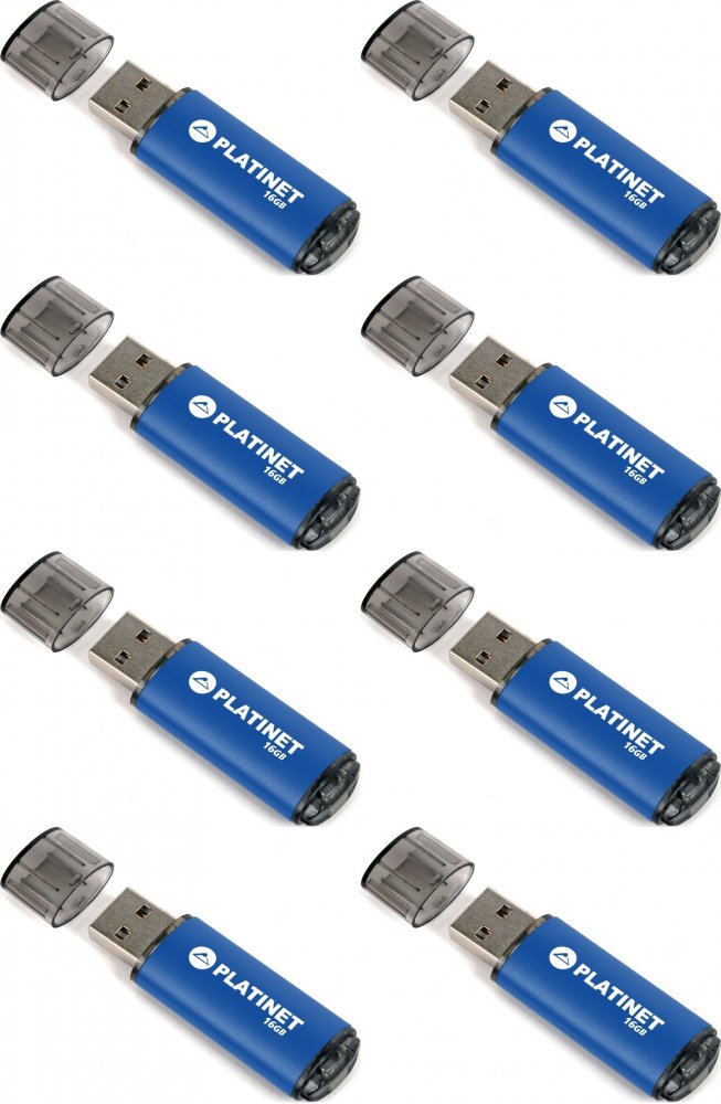 8x Pendrive aluminiowy Platinet X-Depo, 16GB, USB 2.0, niebieski