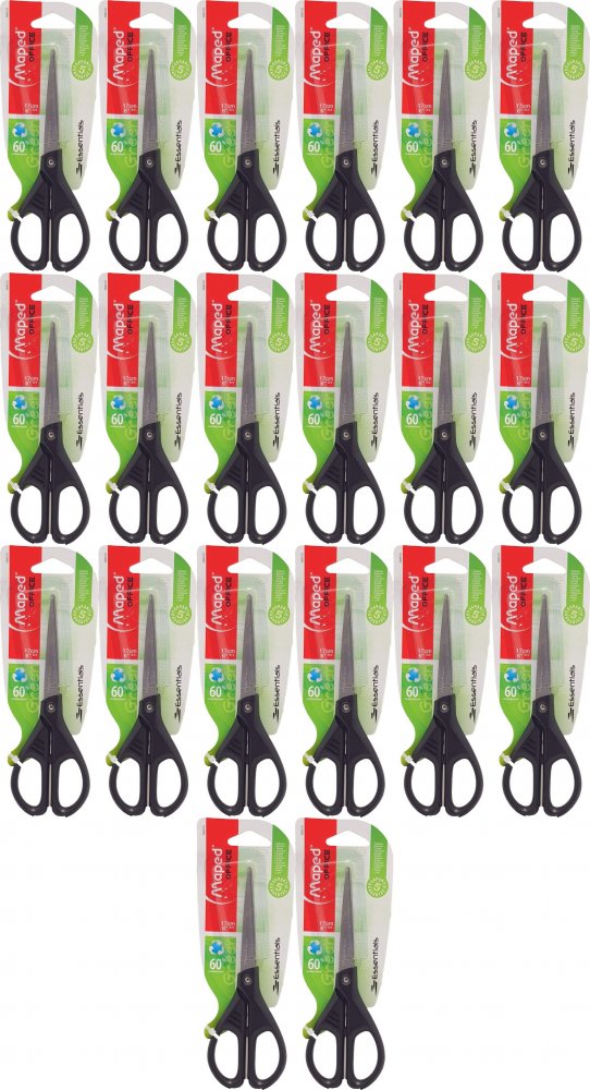 20x Nożyczki ekologiczne Maped Essentials Green, 17cm, czarny