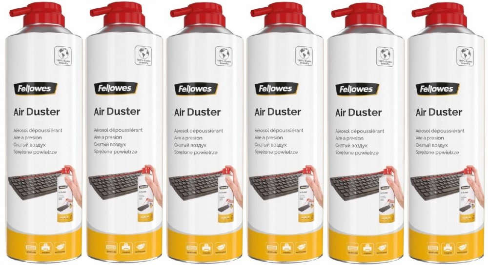 6x Sprężone powietrze Fellowes, bez HFC, 350ml