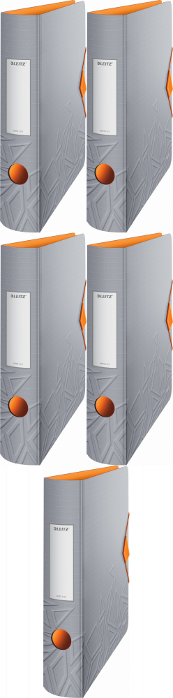 5x Segregator A4 Leitz 180° Active Urban Chic, 65mm, do 350 kartek, szary