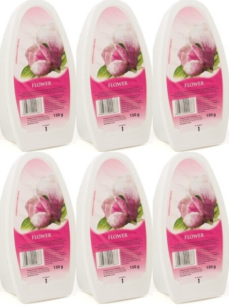 6x Odświeżacz powietrza Flower, kwiatowy, żel, 150g