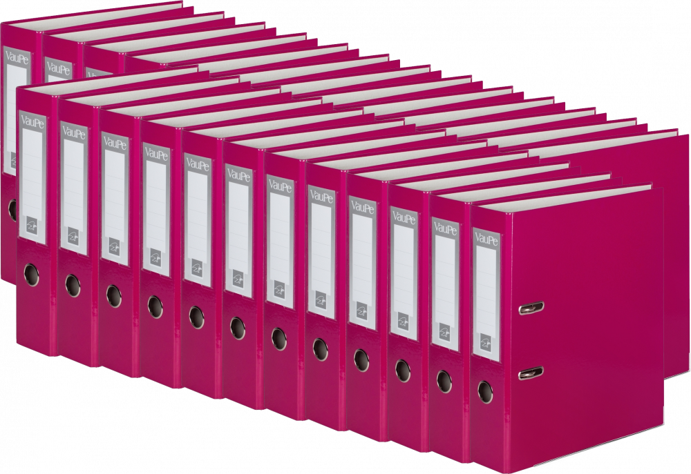 25x Segregator A4 VauPe FCK, 75mm, do 500 kartek, różowy