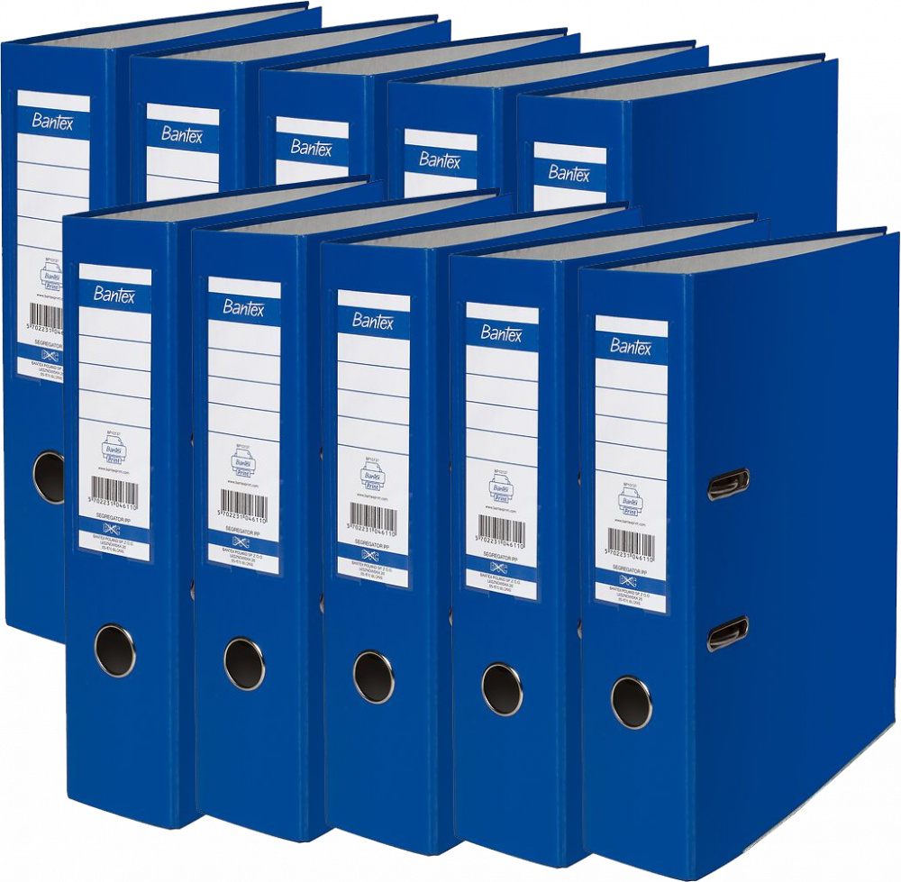 10x Segregator A4 Bantex XXL, 80mm, do 600 kartek, jasnoniebieski