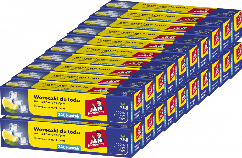 20x Woreczki do lodu Jan Niezbędny, pudełko, 10 woreczków, 240 kostek