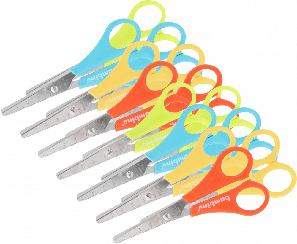 12x Nożyczki dla dzieci Bambino, z podziałką, mix kolorów