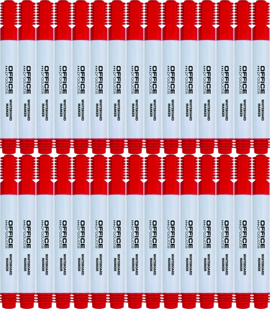 50x Marker suchościeralny Office Products, okrągła, 1-3mm, czerwony