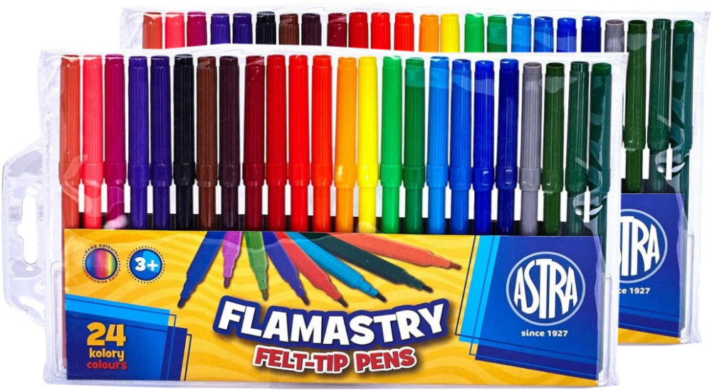 2x Flamastry Astra CX, 24 sztuki, mix kolorów