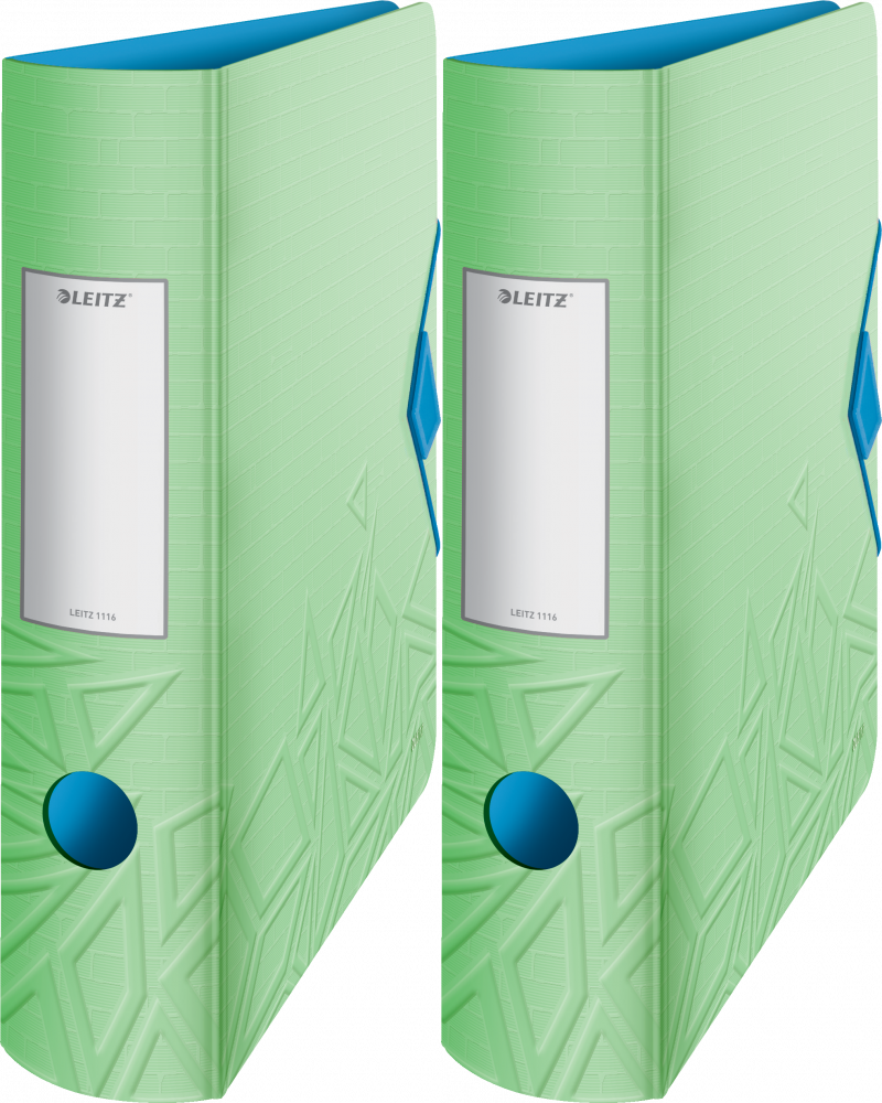 2x Segregator A4 Leitz 180° Active Urban Chic, szerokość grzbietu 82mm, do 500 kartek, zielony