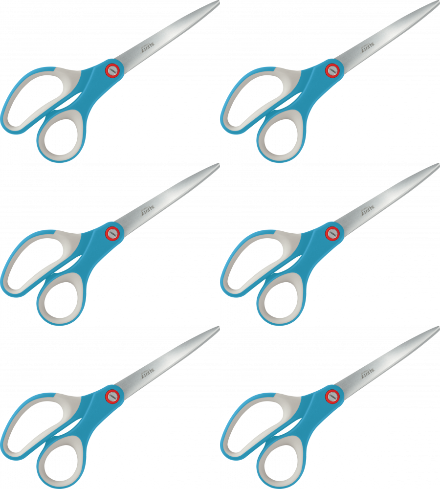 6x Nożyczki biurowe Leitz Cosy powlekane tytanem, 20.5cm, niebieski