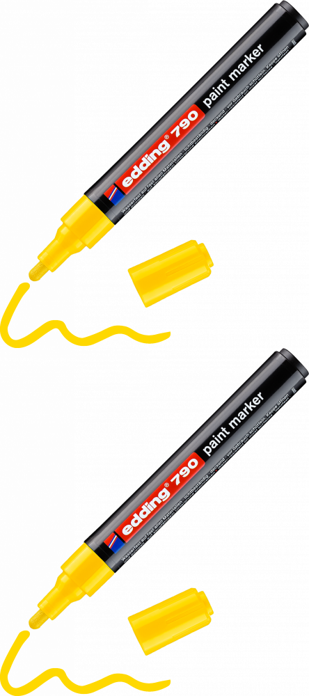 2x Marker olejowy edding 790, okrągła, 2-3mm żółty