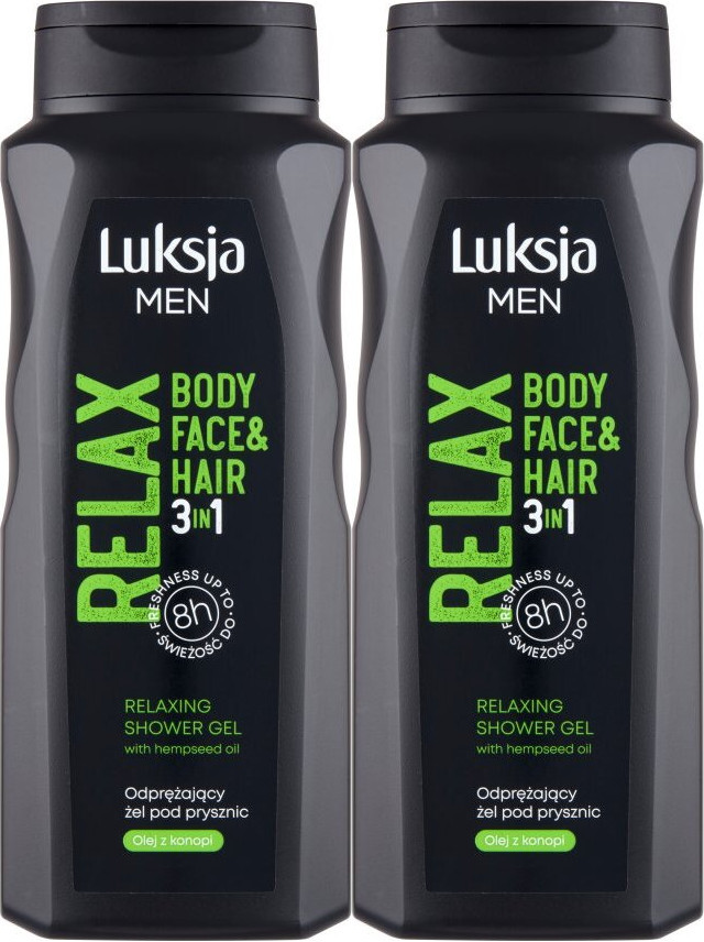 2x Żel pod prysznic Luksja Men Relax 3w1, 500ml