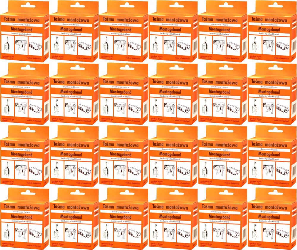 24x Taśma montażowa Astat, dwustronna, piankowa, 50mm x 3m, biały