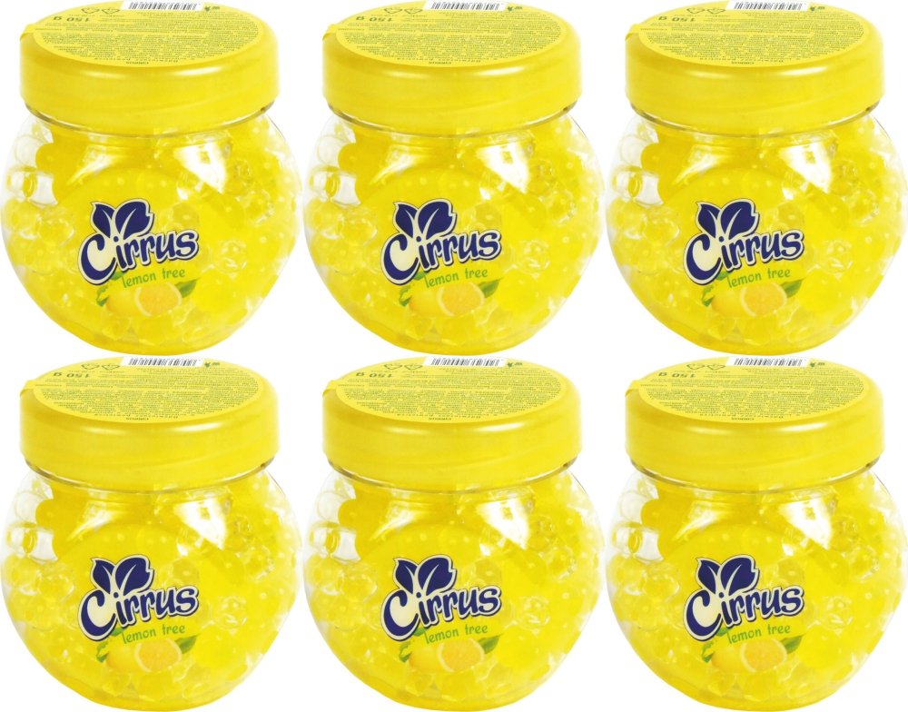 6x Odświeżacz powietrza Cirrus kulki, lemon tree, żel, 150g