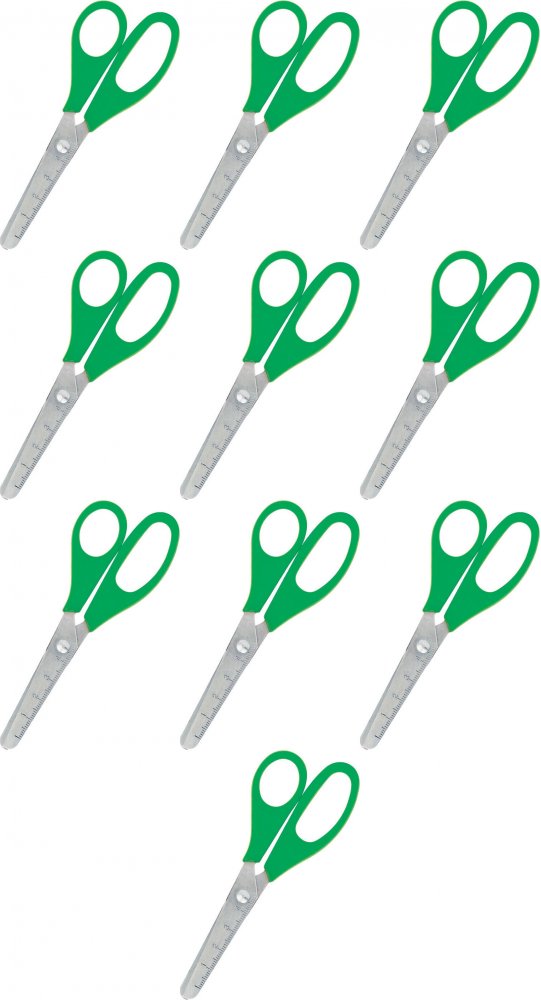 10x Nożyczki Fiorello GR-1507, zaokrąglone, 13cm, mix kolorów