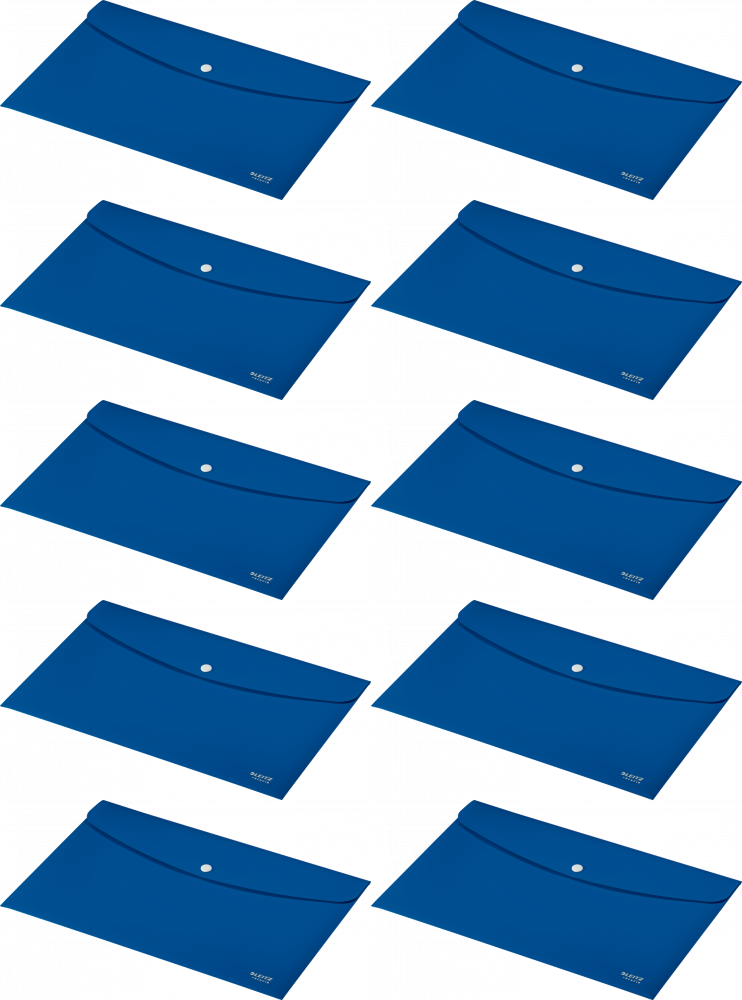 10x Teczka kopertowa Leitz Recycle, A4, na zatrzask, niebieski