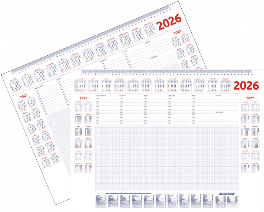 2x Podkład na biurko Udziałowiec, z kalendarzem 2026 i notatnikiem, A2, bez listwy