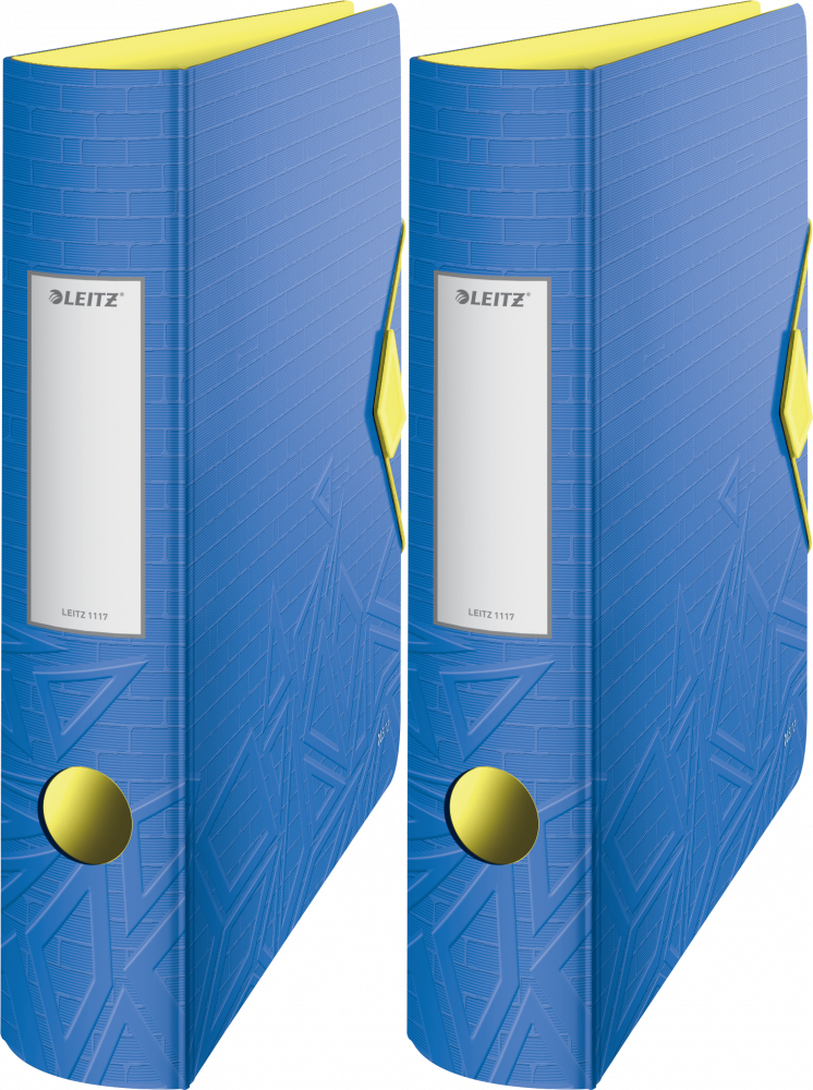 2x Segregator A4 Leitz 180° Active Urban Chic, 65mm, do 350 kartek, niebieski