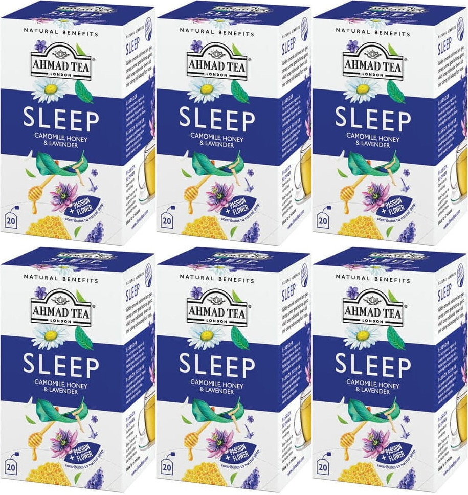 6x Herbata funkcjonalna w kopertach Ahmad Tea Sleep Healthy Benefit, 20 sztuk x 1.5g