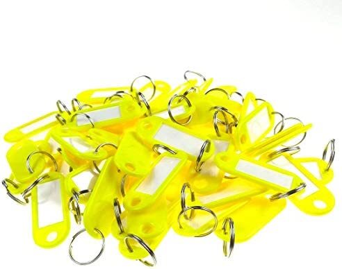 Zawieszki do kluczy Wisplast, jednostronne, 50 sztuk, żółty