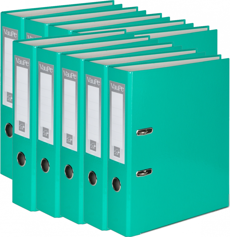 10x Segregator A4 VauPe FCK, 75mm, do 500 kartek, turkusowy