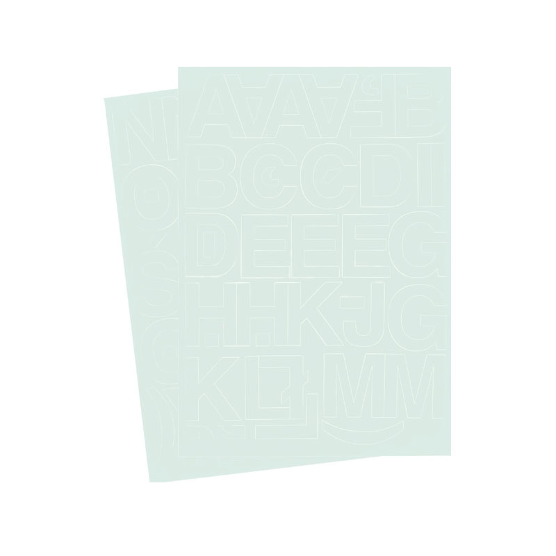 Litery samoprzylepne, 4 cm, 1 arkusz, biały