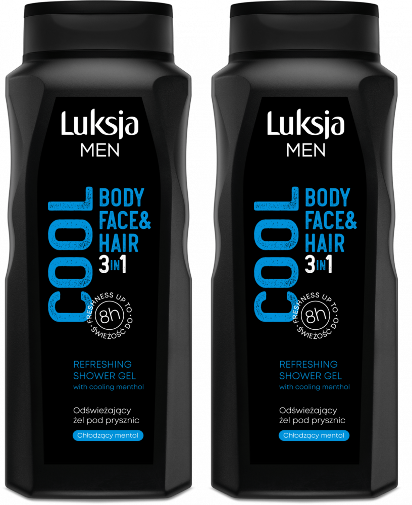 2x Żel pod prysznic Luksja Men Cool 3w1, 500ml