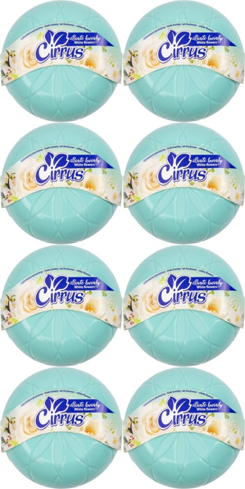 8x Odświeżacz powietrza Cirrus kwiat, białe kwiaty, żel, 150g