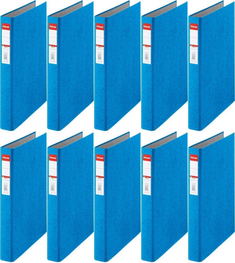 10x Segregator Esselte, A4, szerokość grzbietu 42mm, do 190 kartek, 2 ringi, niebieski