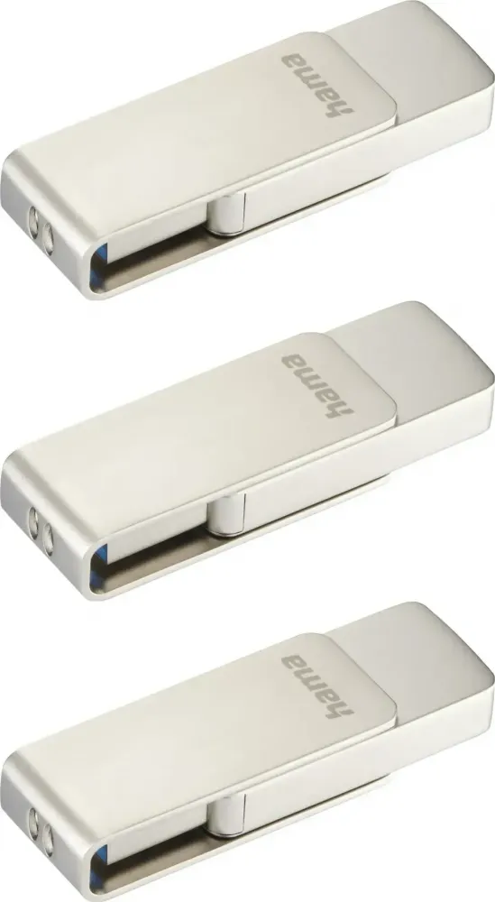 3x Pendrive Hama Rotate Pro USB Stick, 256GB, obracany, USB 3.0, srebrny