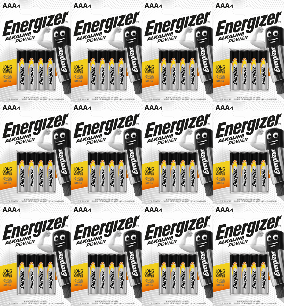 12x Bateria alkaliczna Energizer, AAA, 1.5V, LR03, 4 sztuki