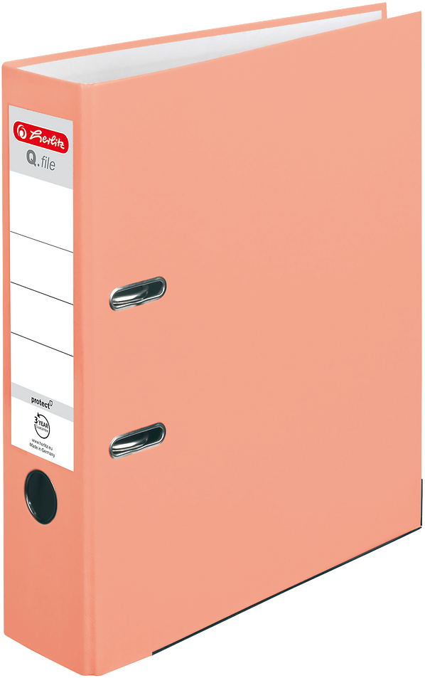 Segregator A4 Herlitz Q.file, 80mm, łososiowy