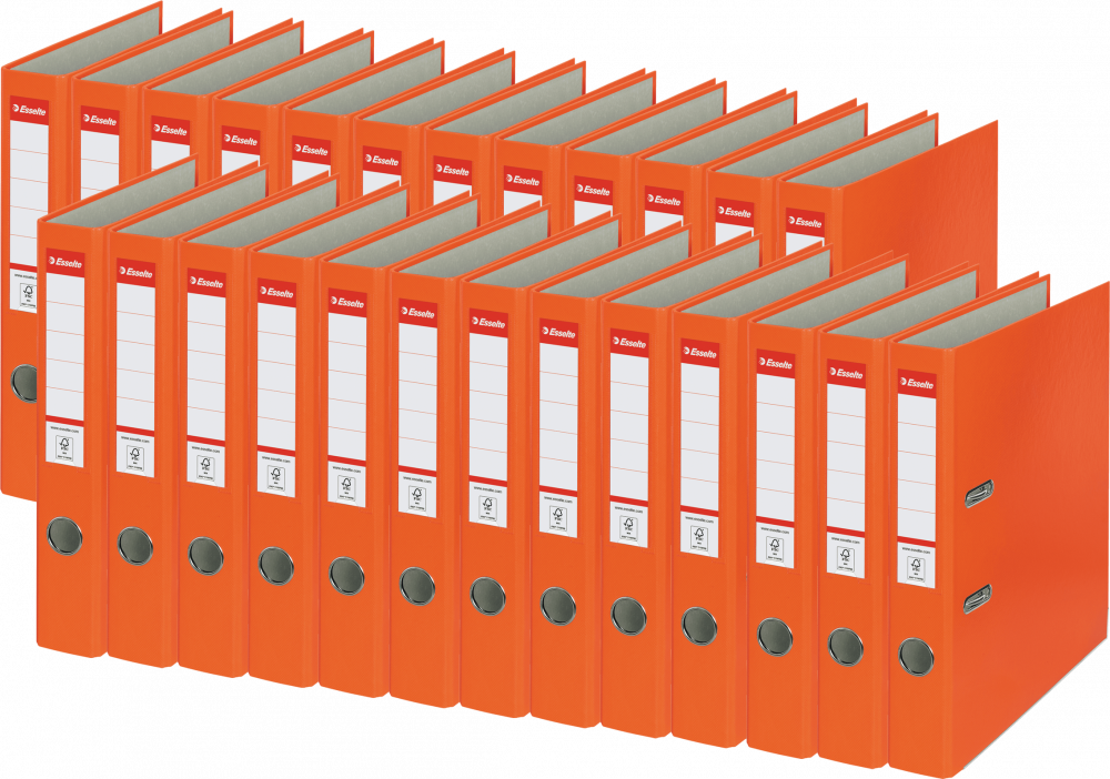 25x Segregator A4 Esselte, 50mm, do 350 kartek, ekonomiczny, pomarańczowy