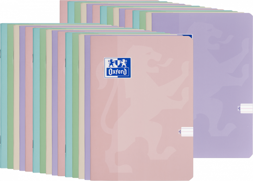 30x Zeszyt w wąskie kolorowe linie Oxford Touch Pastel, A5, miękka oprawa, 32 kartki, mix kolorów pastelowych