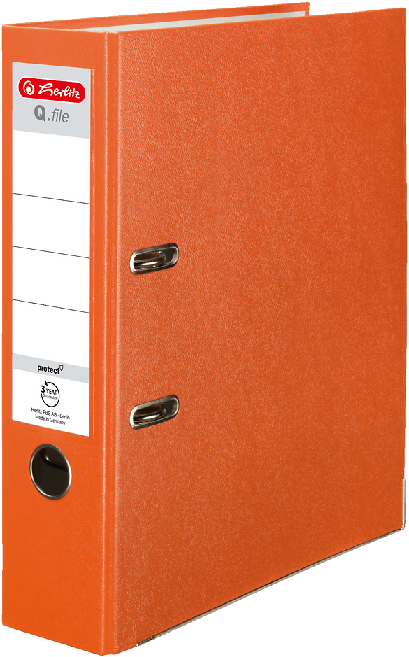 Segregator A4 Herlitz Q.file, 80mm, pomarańczowy