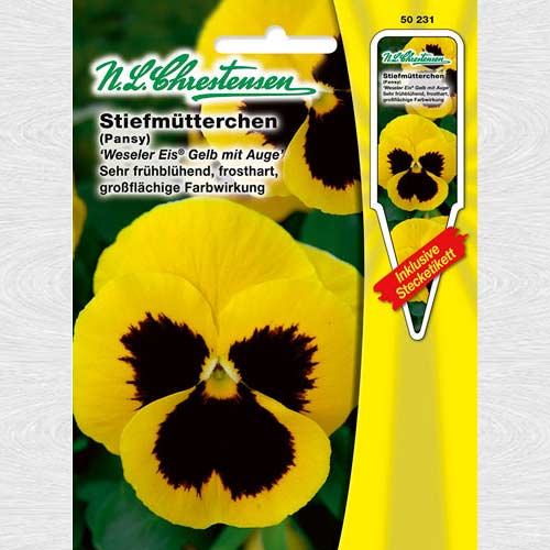 1 pac, Panseluțe Ice Yellow-eyed - Semințe: Mod de ambalare: 1 pac