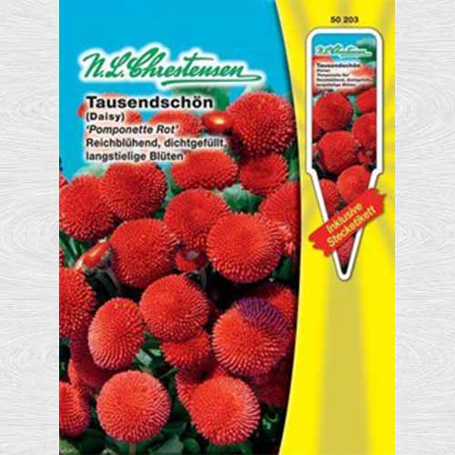 1 pac, Bănuței roșii Pomponette - Semințe: Mod de ambalare: 1 pac