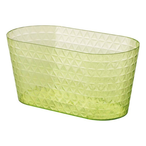 1 buc, Mască de ghiveci transparentă Diamond Petit box, verde lime, 23 cm - : Mod de ambalare: 1 buc