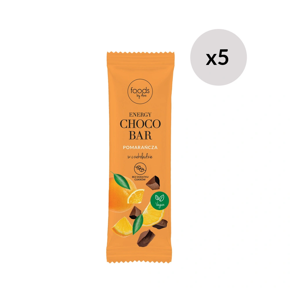 Energy Choco Bar pomarańcza w czekoladzie, 35 g x5