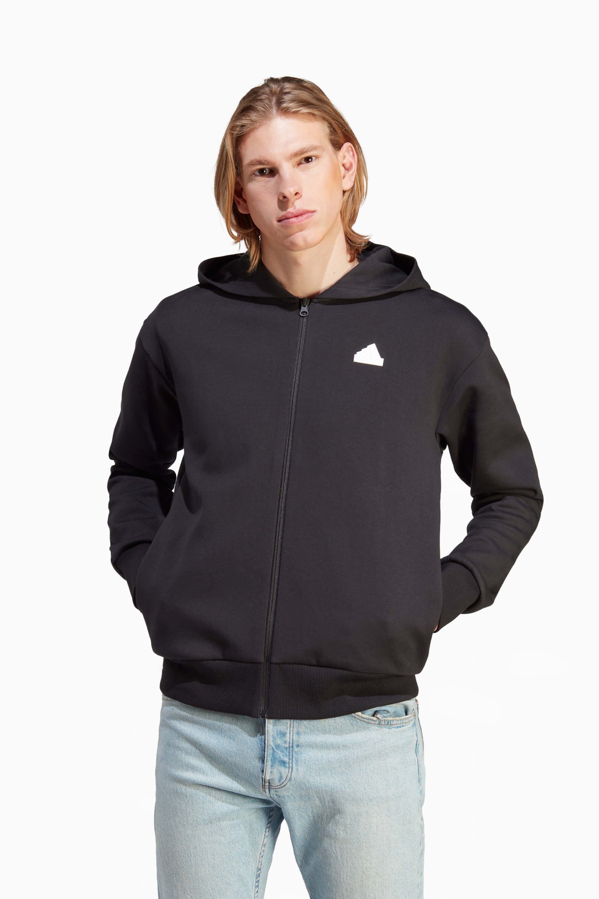 Bluza z kapturem adidas Future Icons Badge of Sport FZ - Czarny